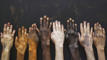 diversity hands, close up, copy space, 16:9