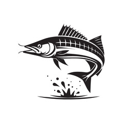 Silver Kings: Tarpon Silhouette Vector for Fishing Designs and Coastal-themed Projects, Tarpon illustration vector.