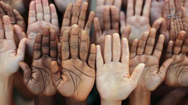 diversity hands, close up, copy space, 16:9