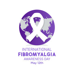International Fibromyalgia Awareness Day, May 12. Vector illustration on the theme of World Fibromyalgia and Chronic Fatigue Syndrome Awareness Day banner design.