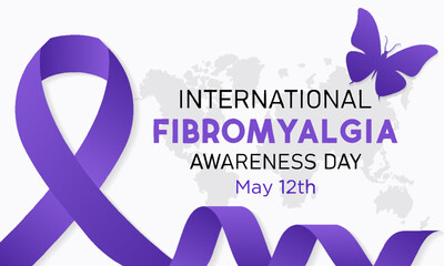 International Fibromyalgia Awareness Day, May 12. Vector illustration on the theme of World Fibromyalgia and Chronic Fatigue Syndrome Awareness Day banner design.