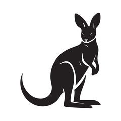 Wallaby Silhouette Vector for Wildlife Designs and Nature-themed Projects, wallaby illustration, Kangaroo vector..