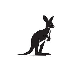 Obraz premium Wallaby Silhouette Vector for Wildlife Designs and Nature-themed Projects, wallaby illustration, Kangaroo vector..