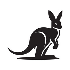 Wallaby Silhouette Vector for Wildlife Designs and Nature-themed Projects, wallaby illustration, Kangaroo vector..