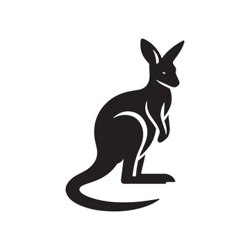 Wallaby Silhouette Vector for Wildlife Designs and Nature-themed Projects, wallaby illustration, Kangaroo vector..