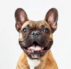 Fototapeta premium Exuberant French Bulldog with a Playful Grin - Irresistibly Cute! - Generative AI