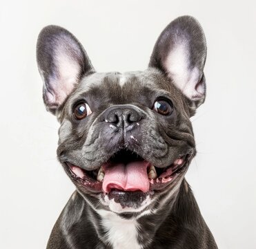 Exuberant French Bulldog with a Playful Grin - Irresistibly Cute! - Generative AI