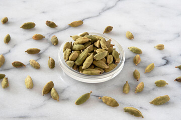 Close-up of green cardamom seeds