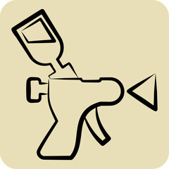 Icon Painting. related to Car ,Automotive symbol. hand drawn style. simple design editable. simple illustration