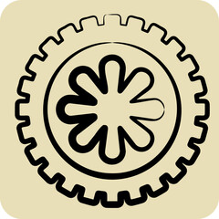 Icon Wheel. related to Car ,Automotive symbol. hand drawn style. simple design editable. simple illustration