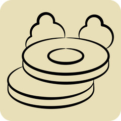 Icon Steak. related to Breakfast symbol. hand drawn style. simple design editable. simple illustration