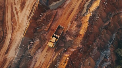 Huge iron ore quarry iron ore quarry top view Aero photo shoot.
