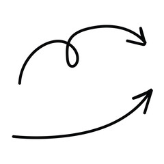 Arrows icon over white background, line and fill style, vector illustration