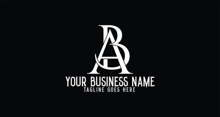 Luxury Elegant BA monogram logo or AB monogram logo design icon full editable vector template