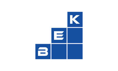 BEK initial letter financial logo design vector template. economics, growth, meter, range, profit, loan, graph, finance, benefits, economic, increase, arrow up, grade, grew up, topper, company, scale