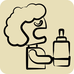 Icon Mouthwash. related to Dentist symbol. hand drawn style. simple design editable. simple illustration