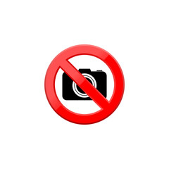 No Photo camera sign icon isolated on transparent background