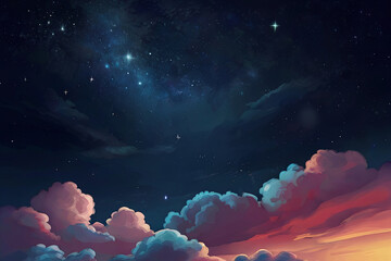 Abstract night sky illustration backdrop. Captivating artwork for backgrounds