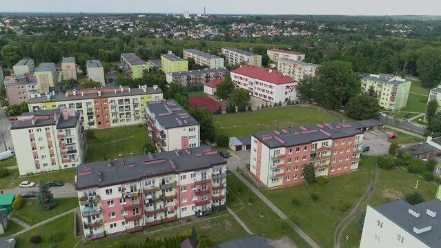 Beautiful Panorama Housing Estate Zgierz Aerial View Poland