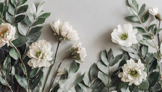 Floral minimalist background muted colors AI generated image