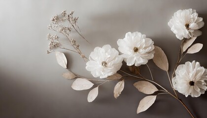 Floral minimalist background muted colors AI generated image