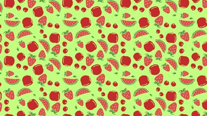 seamless pattern with red fruits