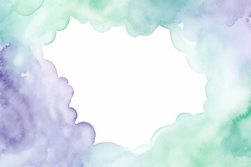 Watercolor Wreath Frame in Pastel Tones