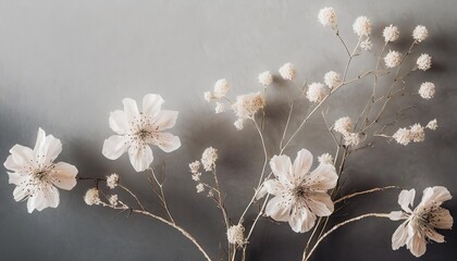 Floral minimalist background muted colors AI generated image