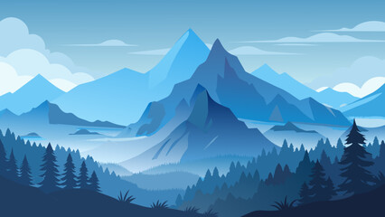 foggy mountain landscape and svg file