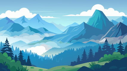 foggy mountain landscape and svg file