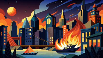 night fire in new York