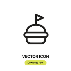 Hamburguer icon vector. Linear-style sign for mobile concept and web design. Hamburguer symbol illustration. Pixel vector graphics - Vector.	