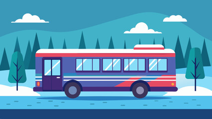 winter bus background and svg file