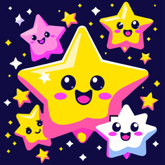 trend stars cute simple Design illustration