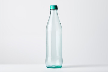 mockup empty blank transparent green plastic bottle on a white background