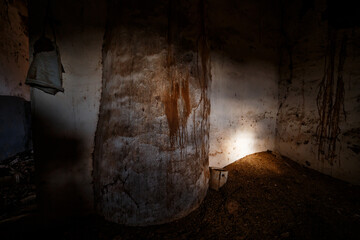 Light inside an abandoned house