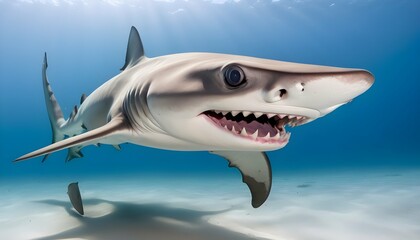 A Hammerhead Shark With Its Distinctive Eyes Scann