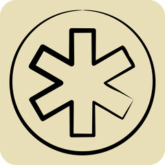 Icon Emergency. related to World Cancer symbol. hand drawn style. simple design editable. simple illustration