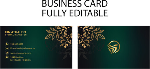 business card, minimal business card, creative business card, elegant business card, luxury business card green luxury business card, golden business card, professional business card, poster advertise