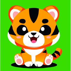 Obraz premium trend tiger simple Design illustration