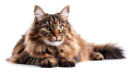 Obraz premium A beautiful closeup cute cat, enjoying himself indoors, domestic animals, purring cat