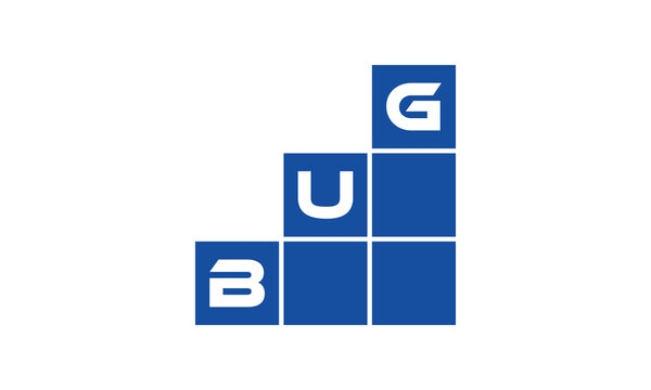 BUG initial letter financial logo design vector template. economics, growth, meter, range, profit, loan, graph, finance, benefits, economic, increase, arrow up, grade, grew up, topper, company, scale