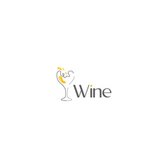 elegant wine glass logo template