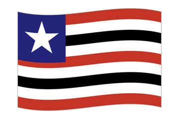 Waving flag of Maranhao. Vector illustration.
