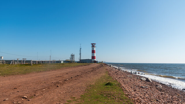 lighthouse on the White Sea coast of the Kola Peninsula