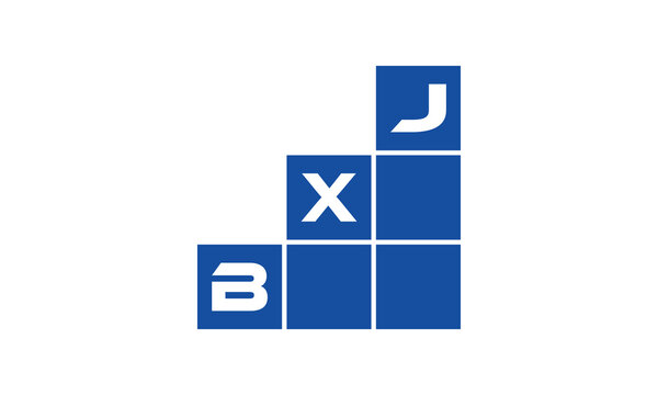 BXJ initial letter financial logo design vector template. economics, growth, meter, range, profit, loan, graph, finance, benefits, economic, increase, arrow up, grade, grew up, topper, company, scale