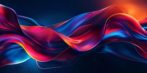 Many wavy lines in vibrant colors create an abstract and dynamic background
