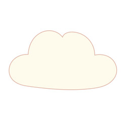Doodle Cloud Icon.  Simple Funny Cloud Symbol Art Design.
