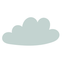 Doodle Cloud Icon.  Simple Funny Cloud Symbol Art Design.