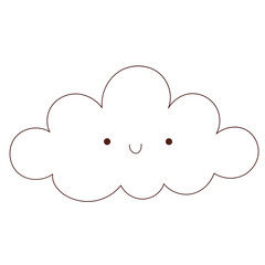 Doodle Cloud Icon.  Simple Funny Cloud Symbol Art Design.
